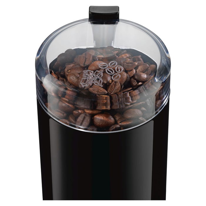 Bosch TSM6A013B Molinillo de Cafe, Triturador con Cuchillas 75g, Acero Inoxidable, Molienda Fina y Apagado Automatico, 180W, 220-240V, Negro