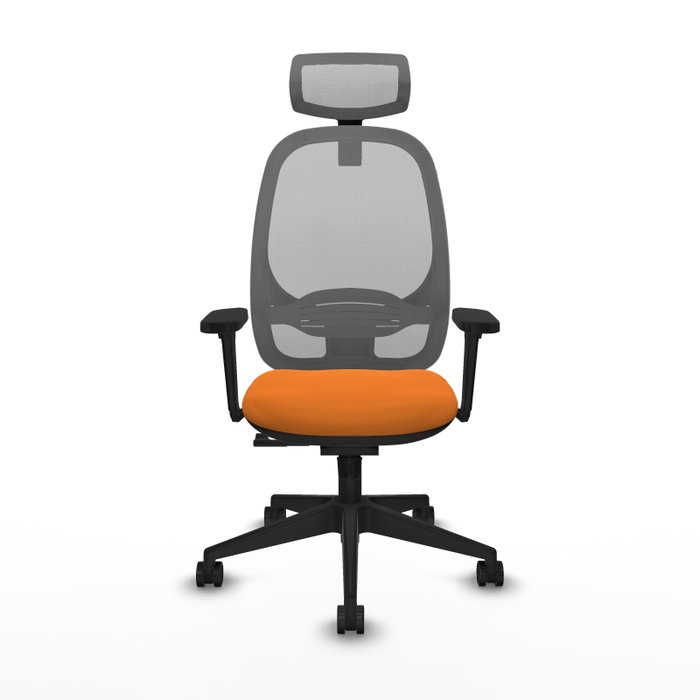 PIQUERAS Y CRESPO Silla de oficina Cilanco con mecanismo Sincro, Naranja y Gris