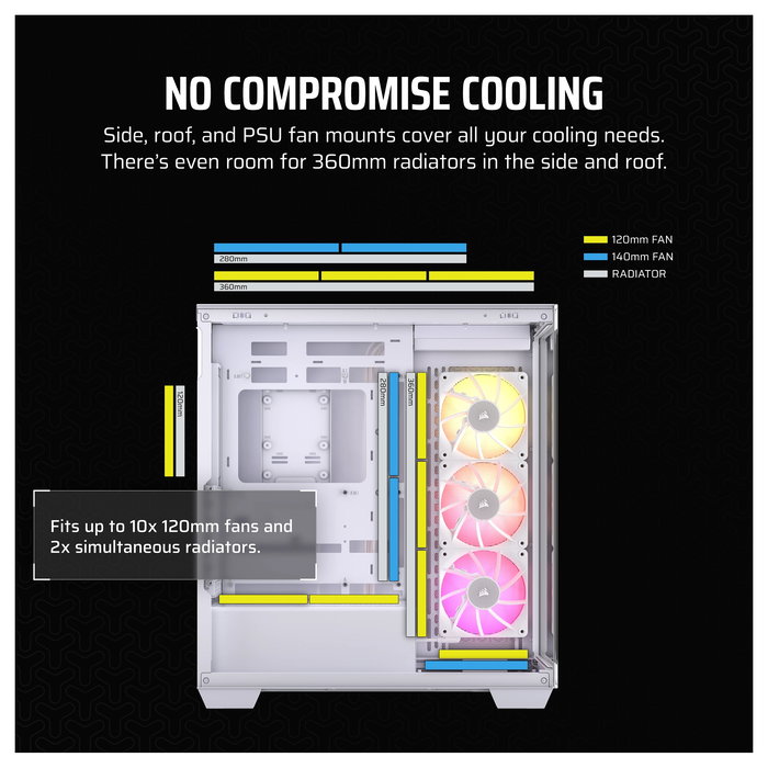 Corsair 3500X LINK RGB Caja Gaming Midi Tower ATX Blanco con Panel de Vidrio Templado