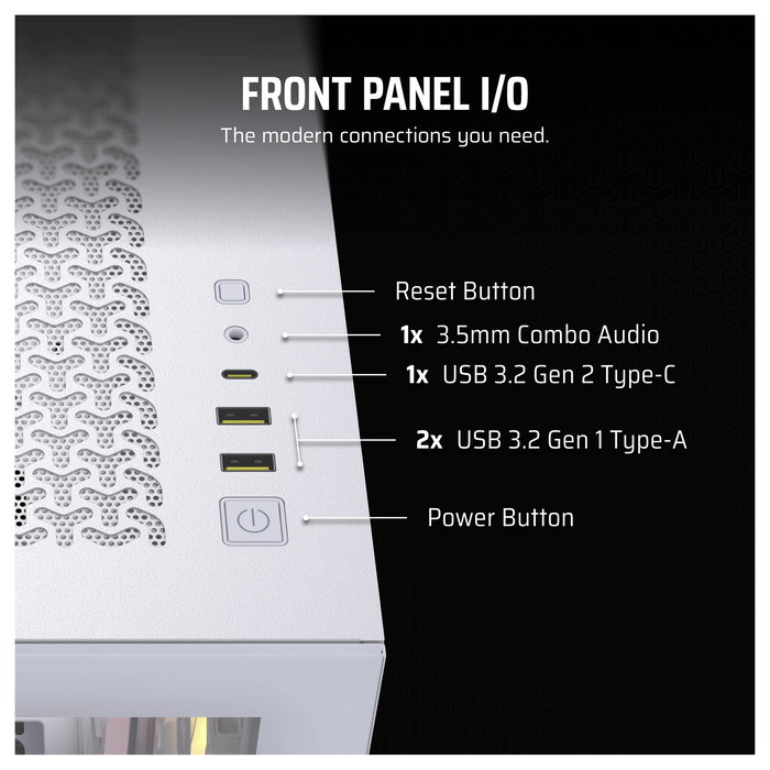 Corsair 3500X LINK RGB Caja Gaming Midi Tower ATX Blanco con Panel de Vidrio Templado