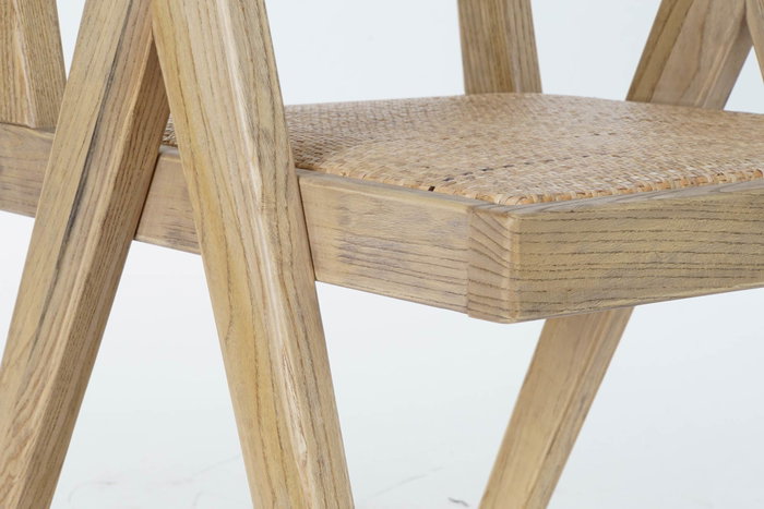 DKD Home Decor Silla Olmo y Ratán Natural Rejilla