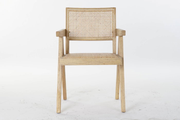DKD Home Decor Silla Olmo y Ratán Natural Rejilla