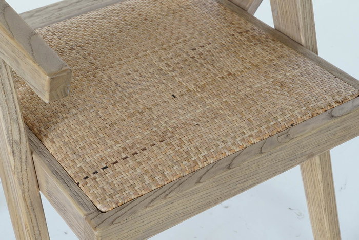 DKD Home Decor Silla Olmo y Ratán Natural Rejilla