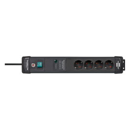 Brennenstuhl Premium-Line ÜSS 4fach Negro 1,8m