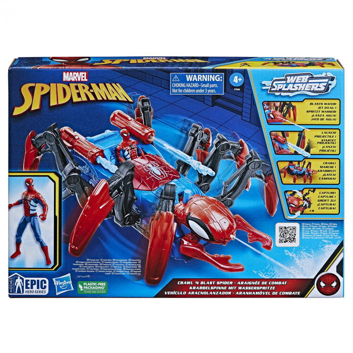 Hasbro Marvel Spiderman Web Splashers Vehículo Aracnolanzador con Proyectiles y Acción de Gateo - Figura de Acción