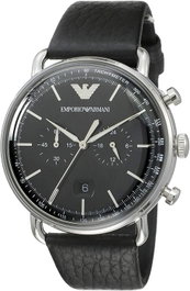 Armani AR11143 con esfera negra y correa de piel