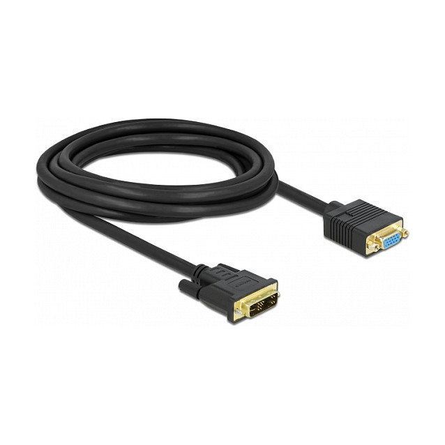 DeLOCK Cable DVI 12+5 macho a VGA hembra 3 m DeLOCK Cable DVI 12+5 macho a VGA hembra 3 m