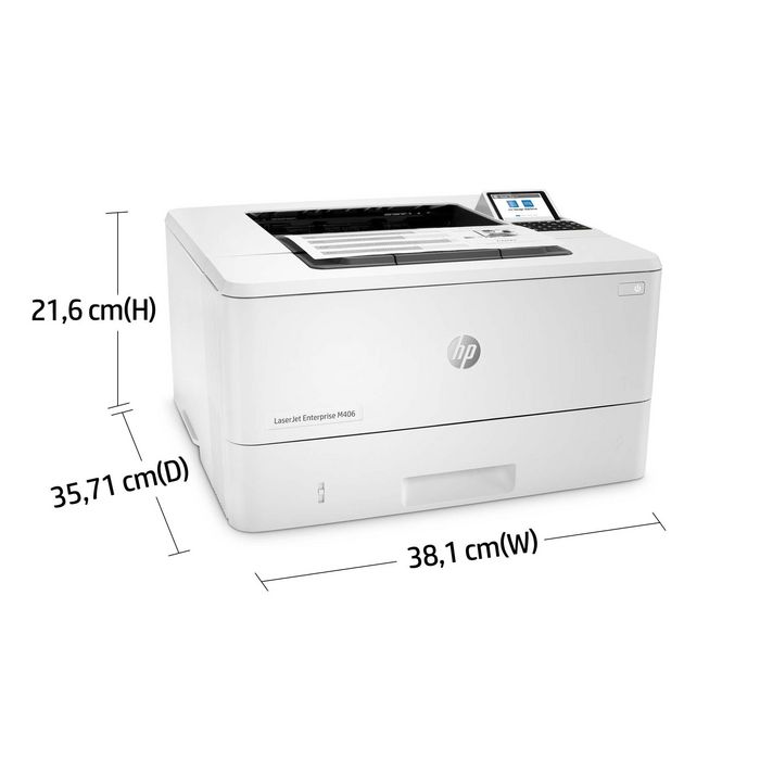 HP LaserJet Enterprise M406dn Impresora Laser, 40 ppm, 1200x1200 dpi, USB, Impresion Doble Cara, Energia Eficiente
