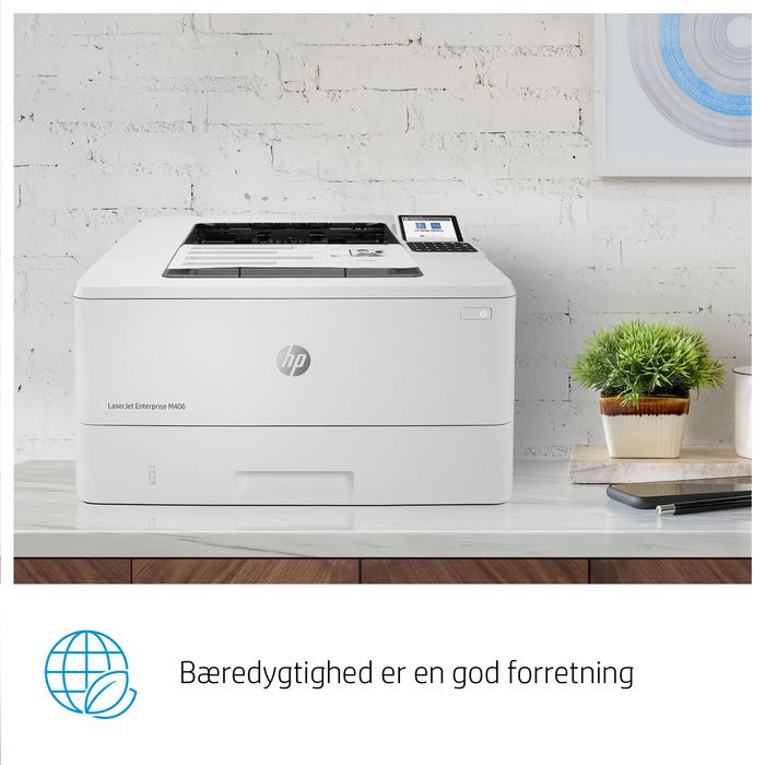 HP LaserJet Enterprise M406dn Impresora Laser, 40 ppm, 1200x1200 dpi, USB, Impresion Doble Cara, Energia Eficiente