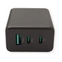 VALUE Cargador USB 65W GaN con 3 Puertos (1x Tipo-A, 2x Tipo-C) y Enchufe Euro