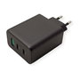 VALUE Cargador USB 65W GaN con 3 Puertos (1x Tipo-A, 2x Tipo-C) y Enchufe Euro