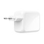 Belkin Boost Charge Pro 67W Dual GaN con Cable Retráctil USB-C Blanco