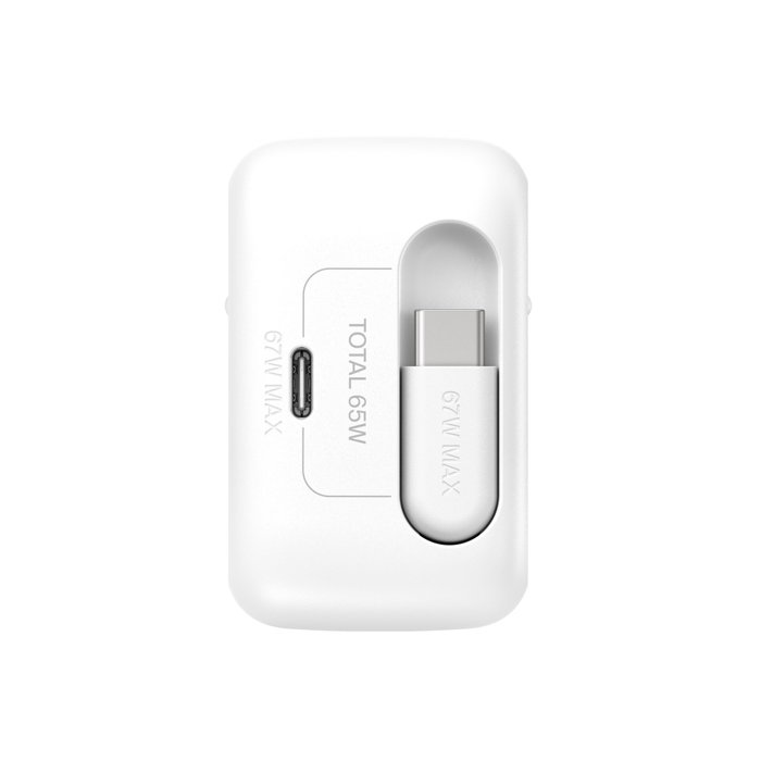 Belkin Boost Charge Pro 67W Dual GaN con cable retráctil Blanco WCH022KQWH