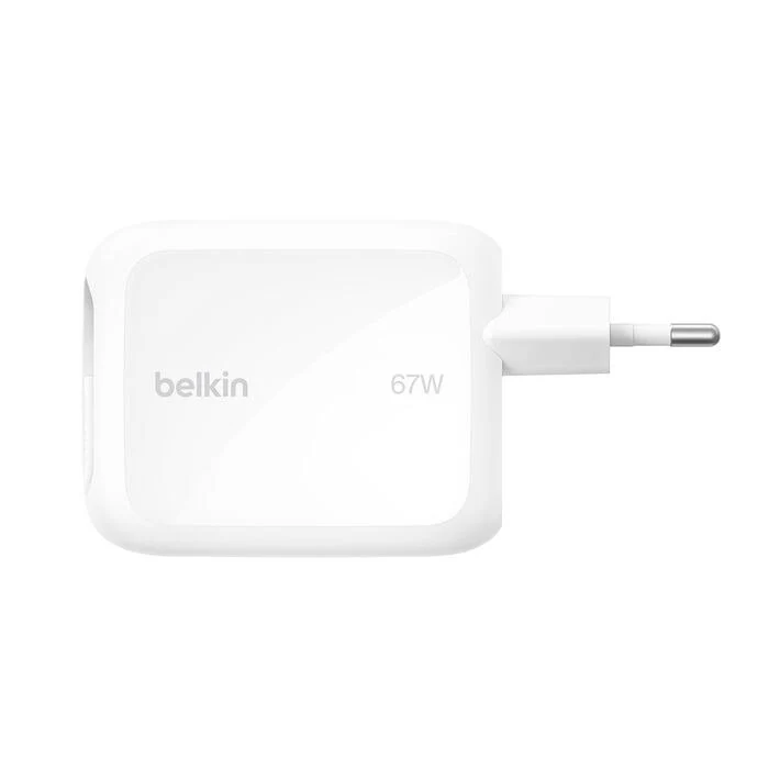 Belkin Boost Charge Pro 67 W Dual GaN con cable retráctil, blanco Belkin Boost Charge Pro 67 W Dual GaN con cable retráctil, blanco