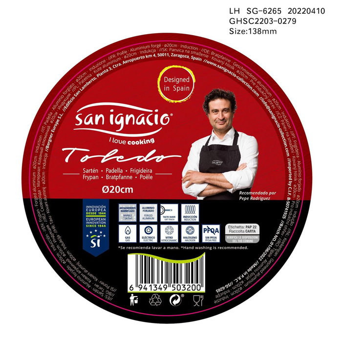 San Ignacio Sartén Toledo 20 cm de Aluminio Forjado con Acabado Marmolado San Ignacio Sartén Toledo 20 cm de Aluminio Forjado con Acabado Marmolado