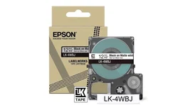 Epson LK-4WBJ Cinta de Transferencia Térmica Negro y Blanco Mate para LabelWorks LW-C410 (1,2 cm)