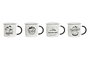 DKD Home Decor Tazas de Porcelana New Bone Temática Camping Surtido de 4