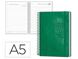 Liderpapel Agenda Syros 2027 Día Página A5 Verde