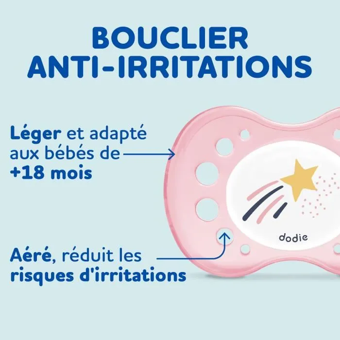 Dodie Set de 3 Chupetes Anatómicos Día y Noche +18 Meses X3 Dodie Set de 3 Chupetes Anatómicos Día y Noche +18 Meses X3