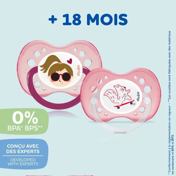 Dodie Set de 3 Chupetes Anatómicos Día y Noche +18 Meses X3 Dodie Set de 3 Chupetes Anatómicos Día y Noche +18 Meses X3