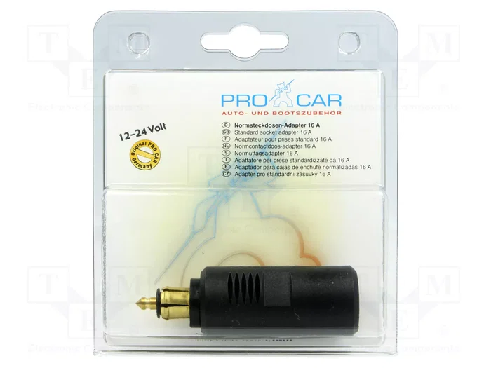 PRO CAR Adaptador de conexión del mechero del coche 16A Negro