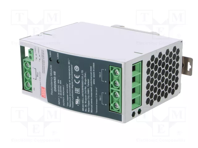 MEAN WELL DRDN40-48 Módulo de redundancia 48VDC 40A para carril DIN MEAN WELL DRDN40-48 Módulo de redundancia 48VDC 40A para carril DIN
