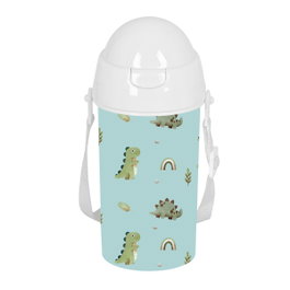 Safta Botella Dinos de 500 ml con Apertura Automática y Pajita