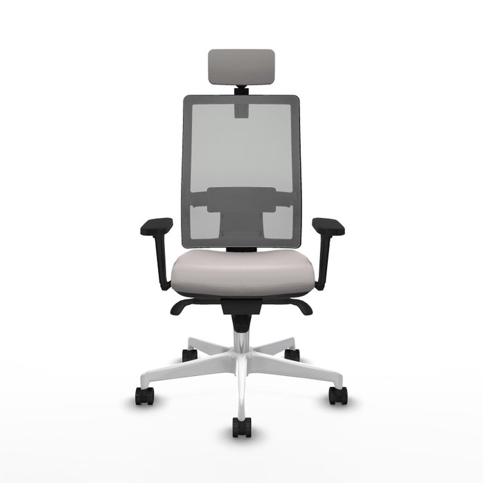 PIQUERAS Y CRESPO Silla de oficina Horna con mecanismo Sincro, Blanco y Gris PIQUERAS Y CRESPO Silla de oficina Horna con mecanismo Sincro, Blanco y Gris