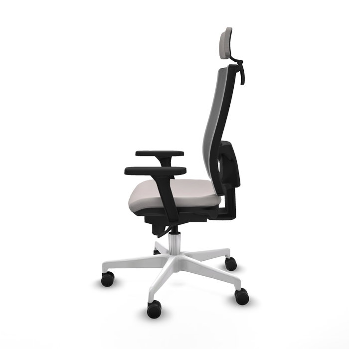 PIQUERAS Y CRESPO Silla de oficina Horna con mecanismo Sincro, Blanco y Gris PIQUERAS Y CRESPO Silla de oficina Horna con mecanismo Sincro, Blanco y Gris