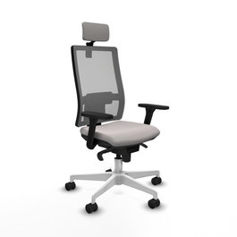 PIQUERAS Y CRESPO Silla de oficina Horna con mecanismo Sincro, Blanco y Gris