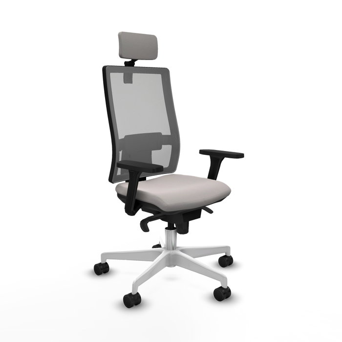PIQUERAS Y CRESPO Silla de oficina Horna con mecanismo Sincro, Blanco y Gris PIQUERAS Y CRESPO Silla de oficina Horna con mecanismo Sincro, Blanco y Gris