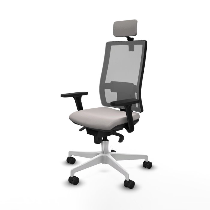 PIQUERAS Y CRESPO Silla de oficina Horna con mecanismo Sincro, Blanco y Gris PIQUERAS Y CRESPO Silla de oficina Horna con mecanismo Sincro, Blanco y Gris