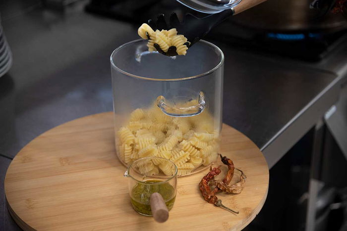 Vivalto Olla de Borosilicato Transparente 1000 ml 19x13.5x13.8 cm (Set de 6)