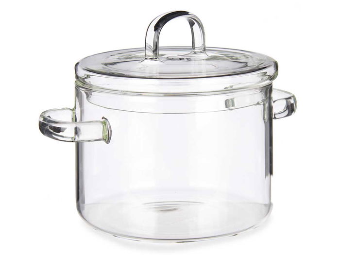 Vivalto Olla de Borosilicato Transparente 1000 ml 19x13.5x13.8 cm (Set de 6)