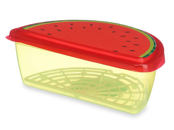 Leknes Tupper Fruta Sandia 1,2L Plástico Estampado Frutal 23x8x13cm (Set de 24)