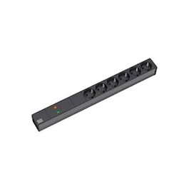 Bachmann PDU básica 333.536, 48,26 cm (19 pulgadas) 1U, 6 salidas AC, negro, 230 V, 2 m, sin interruptor