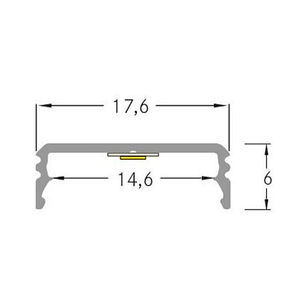 Brumberg 53380261 AB-Profil QUALITYFLEX de aluminio, perfil de 1 mm, 71 g, altura 6 mm