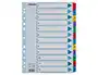 Esselte Separador Numérico 1-12 Cartulina Mylar Borra DIN A4 Multitaladro Multicolor Juego de 12