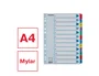 Esselte Separador Numérico 1-12 Cartulina Mylar Borra DIN A4 Multitaladro Multicolor Juego de 12