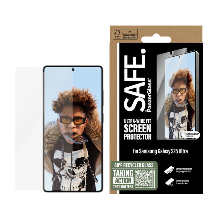 PanzerGlass SAFE Protector de pantalla para Samsung Galaxy S25 Ultra de forma precisa de su pantalla. *Nota: Información de peso: 48.0 g.*** PanzerGlass SAFE Protector de pantalla para Samsung Galaxy S25 Ultra de forma precisa de su pantalla. *Nota: Información de peso: 48.0 g.***