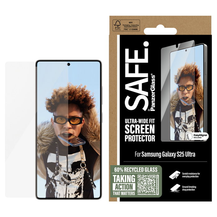 PanzerGlass SAFE Protector de pantalla para Samsung Galaxy S25 Ultra de forma precisa de su pantalla. *Nota: Información de peso: 48.0 g.*** PanzerGlass SAFE Protector de pantalla para Samsung Galaxy S25 Ultra de forma precisa de su pantalla. *Nota: Información de peso: 48.0 g.***