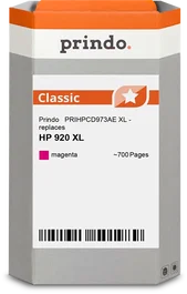 Prindo Classic XL Cartucho de Tinta Magenta Compatible HP 920 XL CD973AE 700 páginas