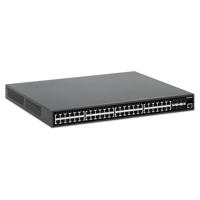 Intellinet 48-Port Gigabit L2+ Fully Managed PoE+ Switch con 6 SFP+ Uplinks (450 W, 19")