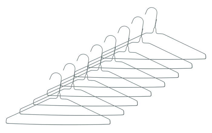 Confortime Set 8 Perchas Metal Pintada 40.5 cm (24 Unidades)