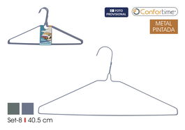 Confortime Set 8 Perchas Metal Pintada 40.5 cm (24 Unidades)