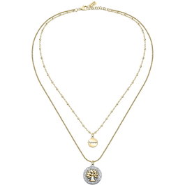 La Petite Story Collar Doble con Flor y Árbol de la Vida Dorado