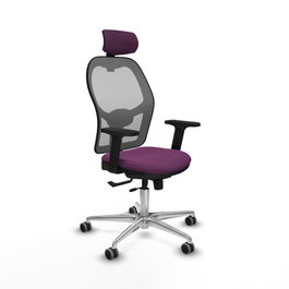 PIQUERAS Y CRESPO Silla de oficina Jorquera con mecanismo Sincro/Traslack, Morado y Gris