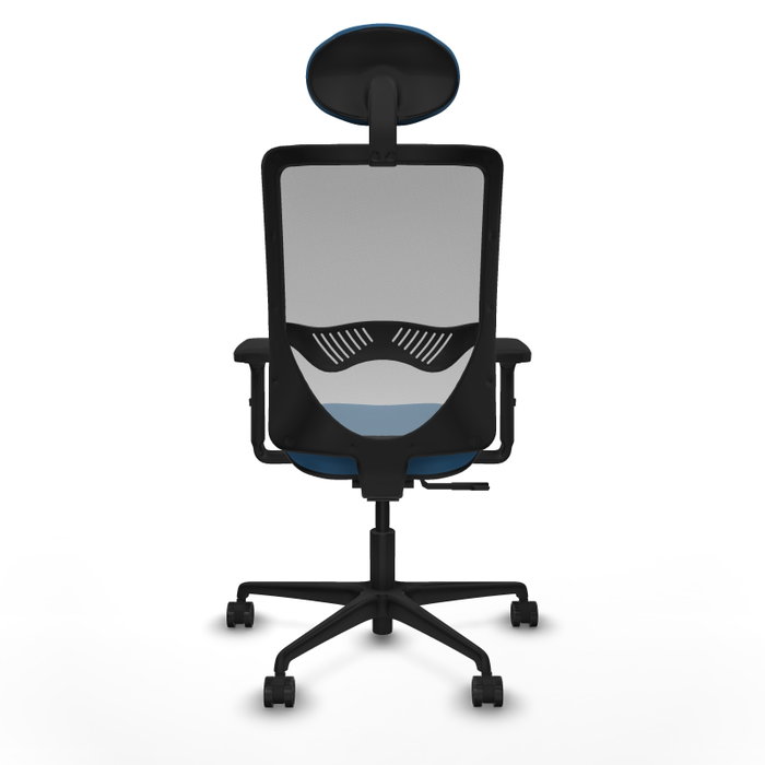 PIQUERAS Y CRESPO Silla de oficina Zulema con mecanismo Sincro, Azul claro y Gris