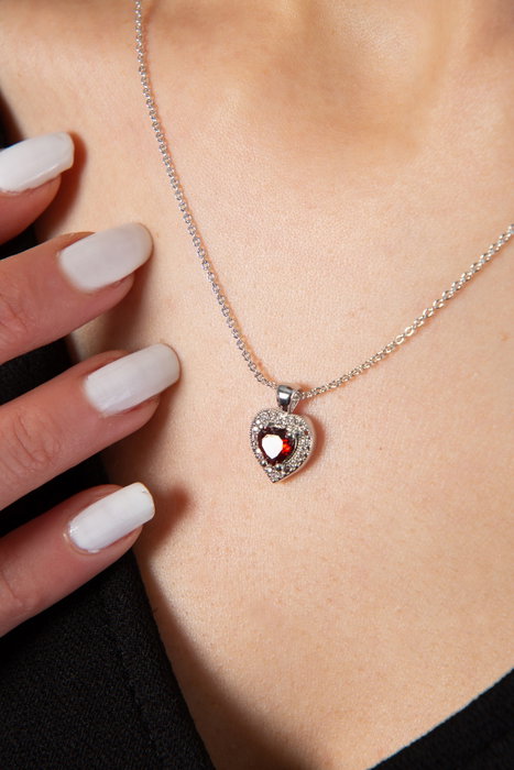 Heliophilia Silver CK9584 Collar de Metal con Pieza Central de Coral Color Plata