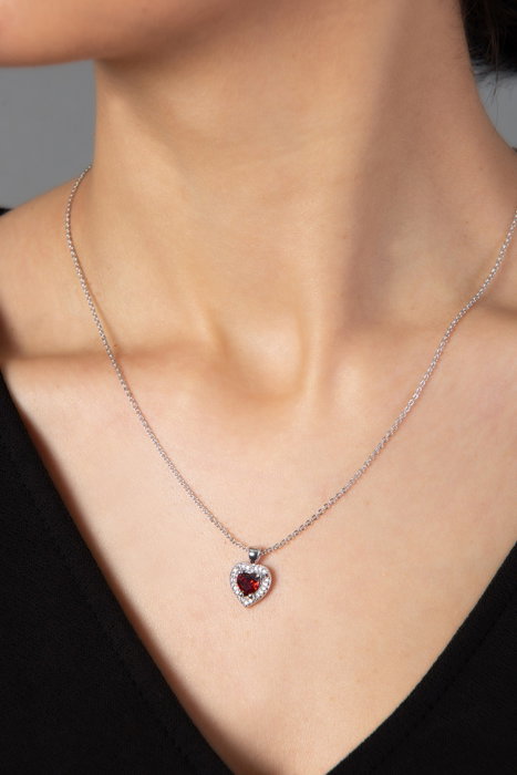 Heliophilia Silver CK9584 Collar de Metal con Pieza Central de Coral Color Plata